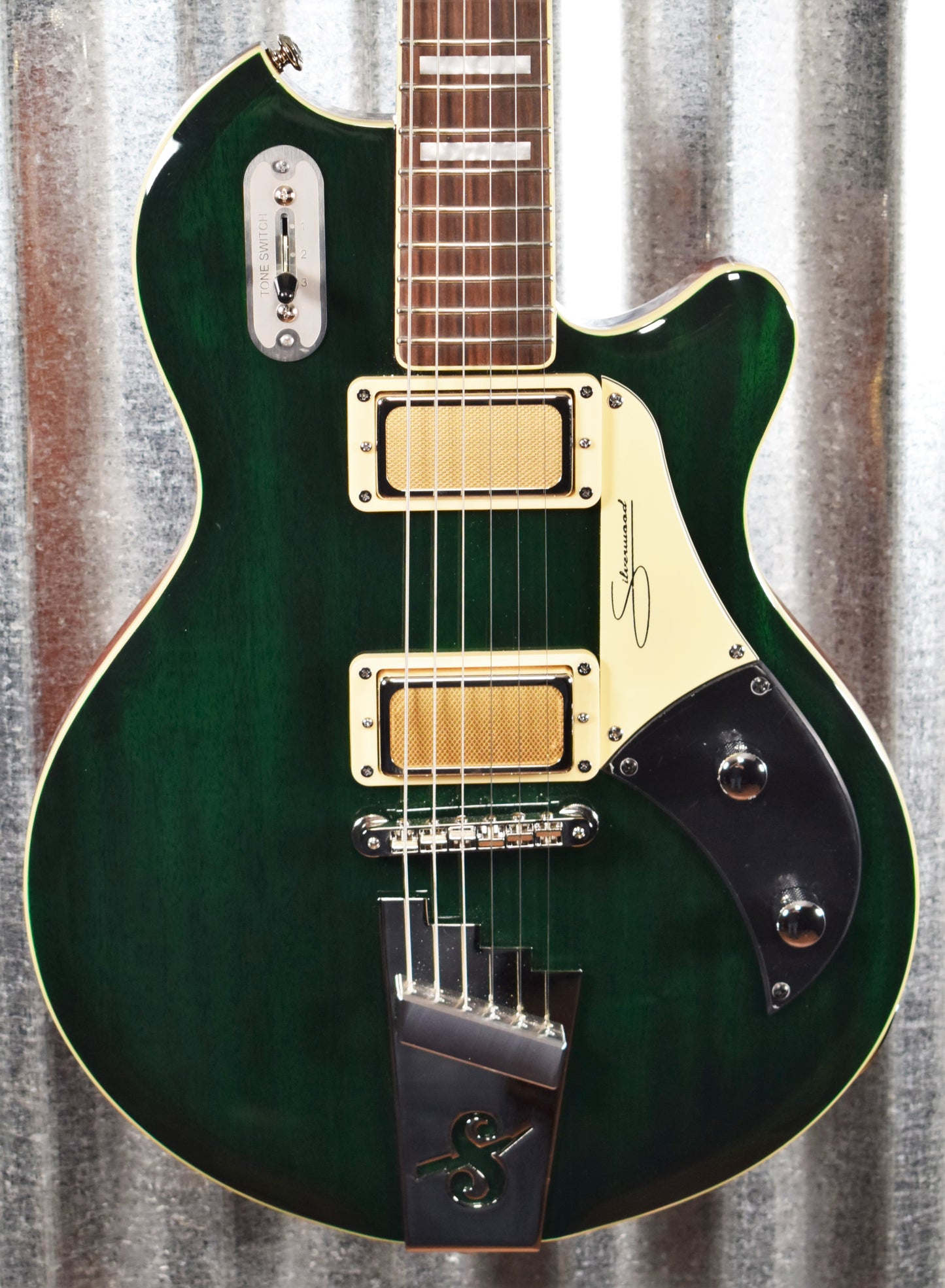 Supro 1296BG Silverwood Trans British Racing Green Guitar & Bag Demo #0588