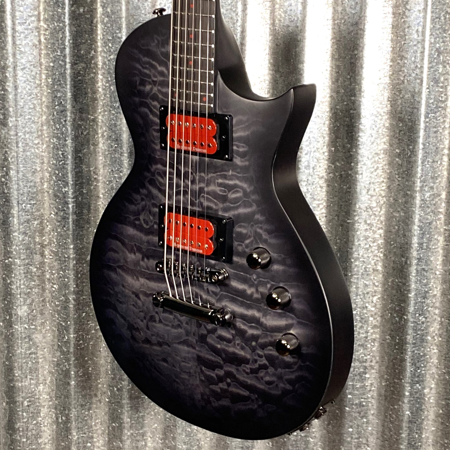 ESP LTD BB-600B Ben Burnley Baritone Quilt Top See Through Black Satin Seymour Duncan Guitar & Case #0854 B Stock