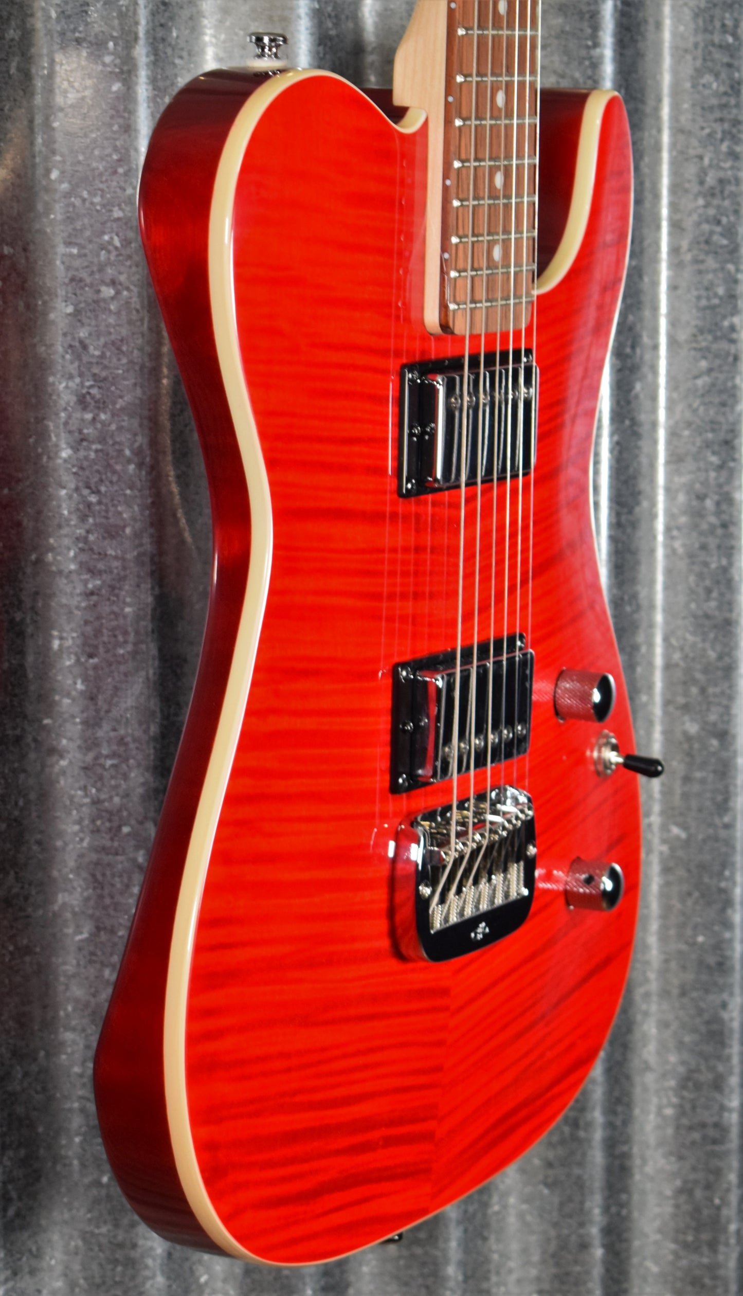 G&L Tribute ASAT Deluxe Carved Top Trans Red Guitar #9804 Demo