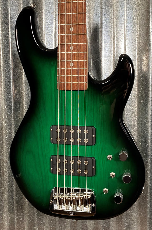 G&L USA L-2500 Greenburst 5 String Bass & Case L2500 #5380