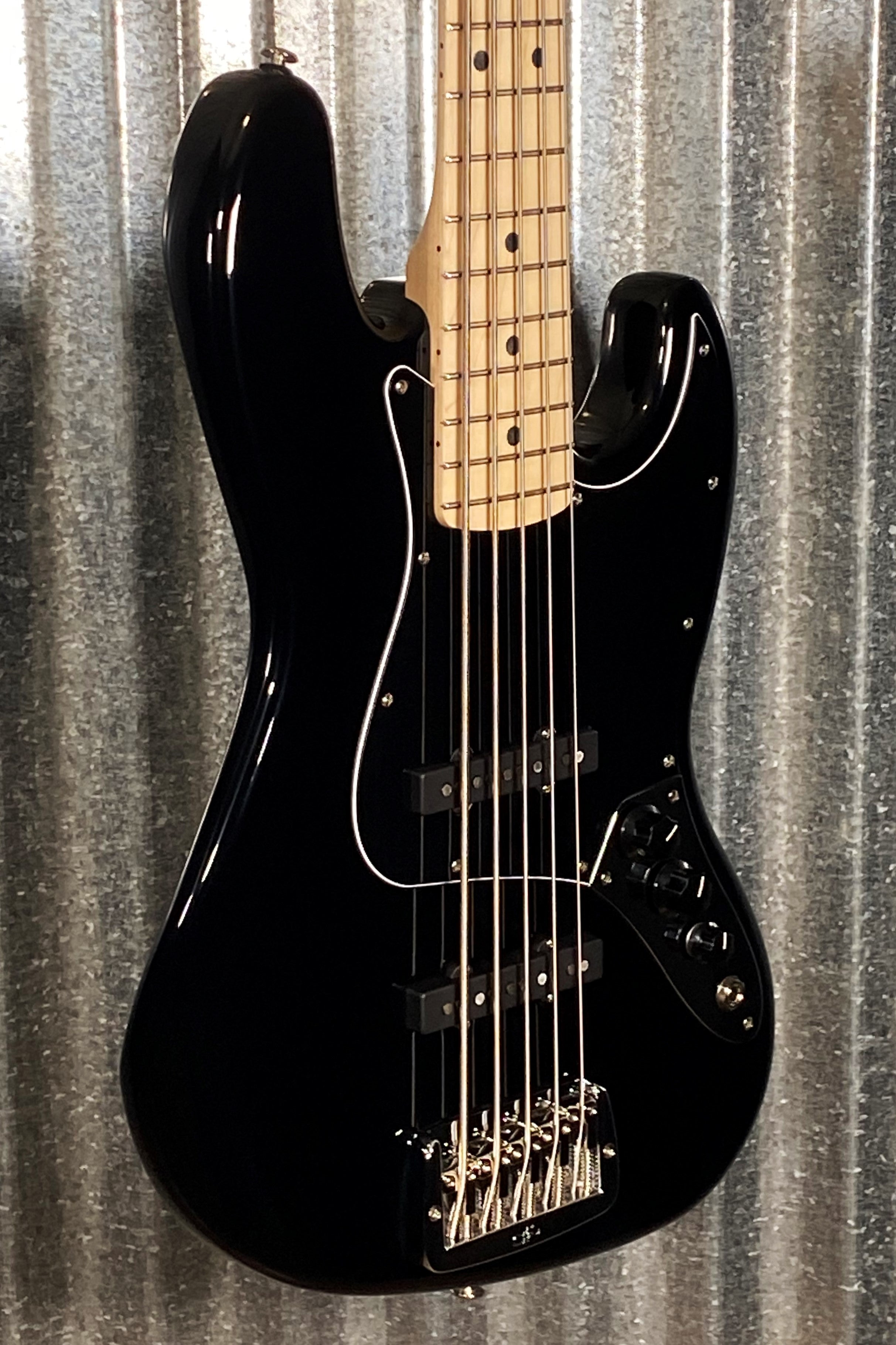 G&L USA JB-5 Jet Black 5 String Jazz Bass Maple Satin Neck