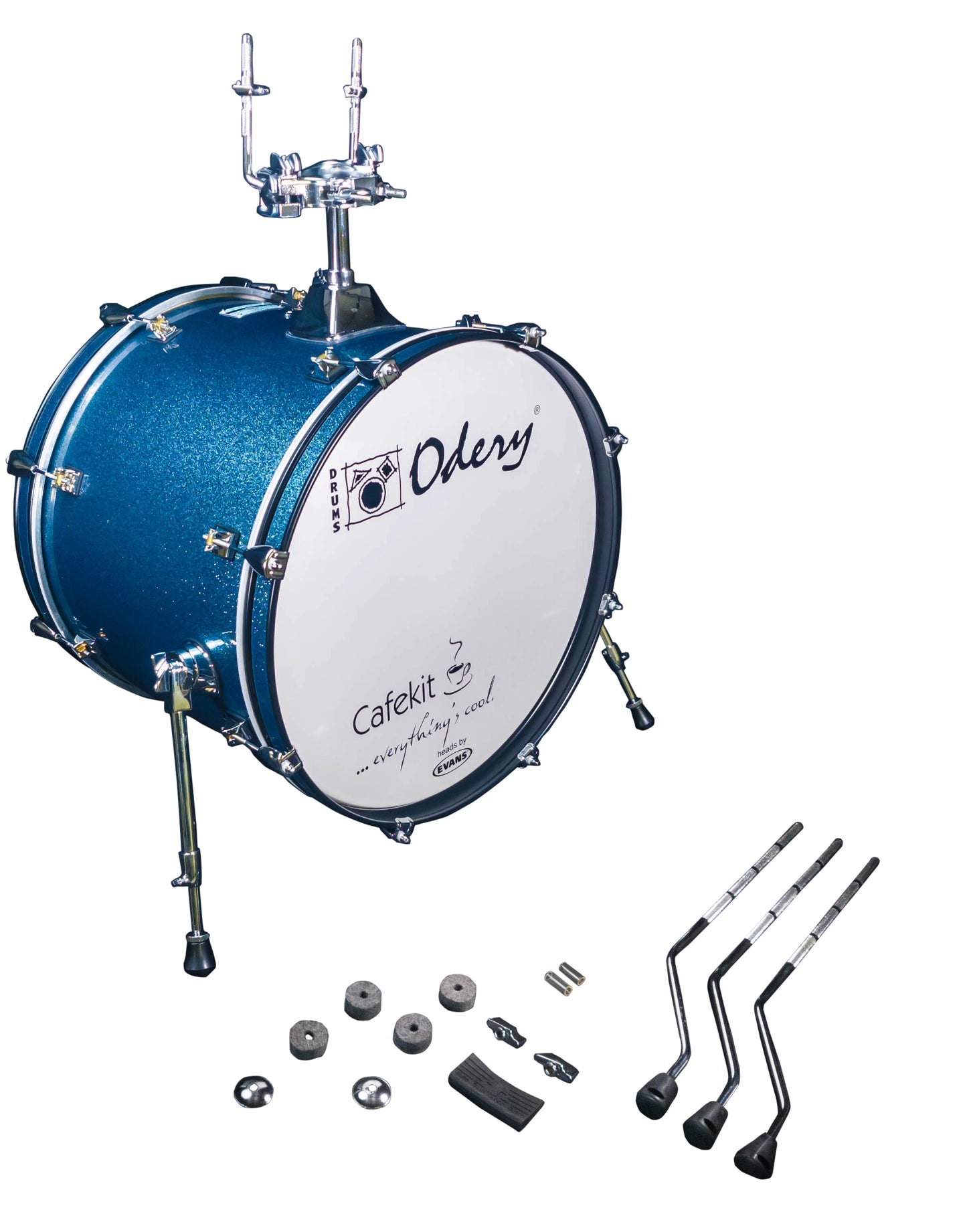 Odery Drums CafeKit Expansion 20 x 16 Kick Drum IRCAFE-EXP-BS Blue Sparkle