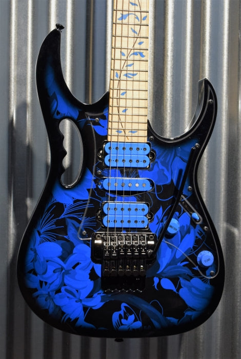 Ibanez JEM77P Steve Vai Signature Jem Premium Blue Floral Pattern Guitar & Case #2821 Used