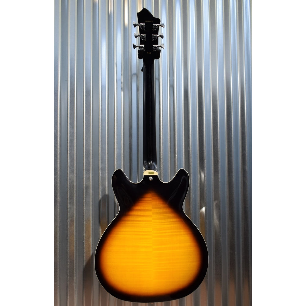 Hagstrom Super VIking SUVIK-TSB Tobacco Sunburst Flame Top Semi-Hollow Guitar #0277