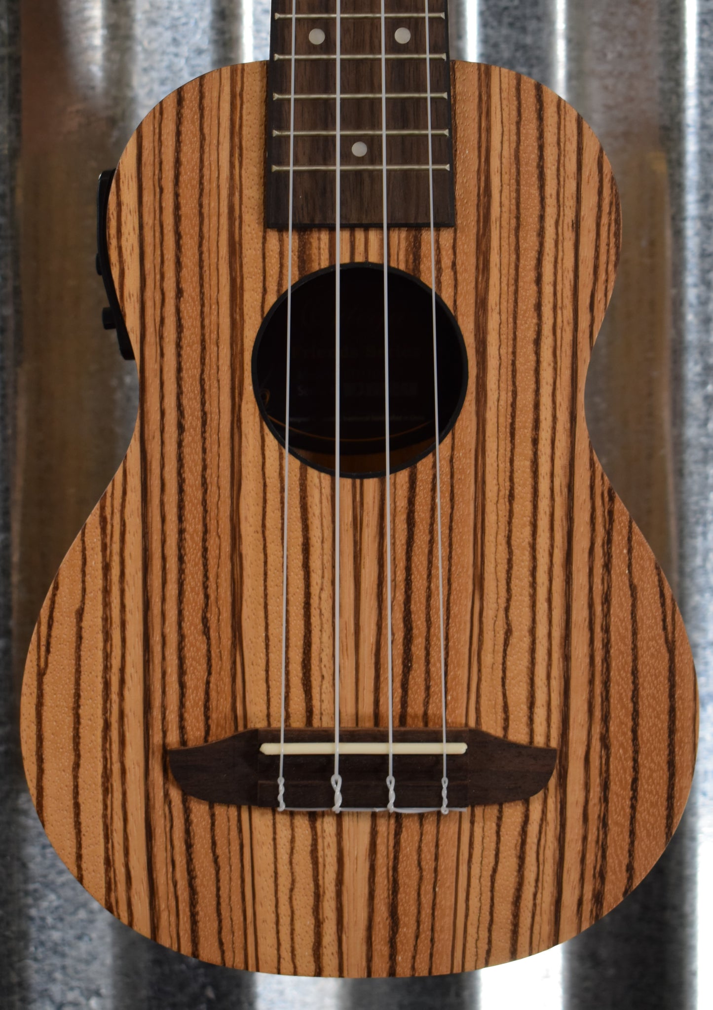 Ortega Guitars Friends Series RFU10ZE Zebrawood Acoustic Electric Soprano Ukulele & Bag