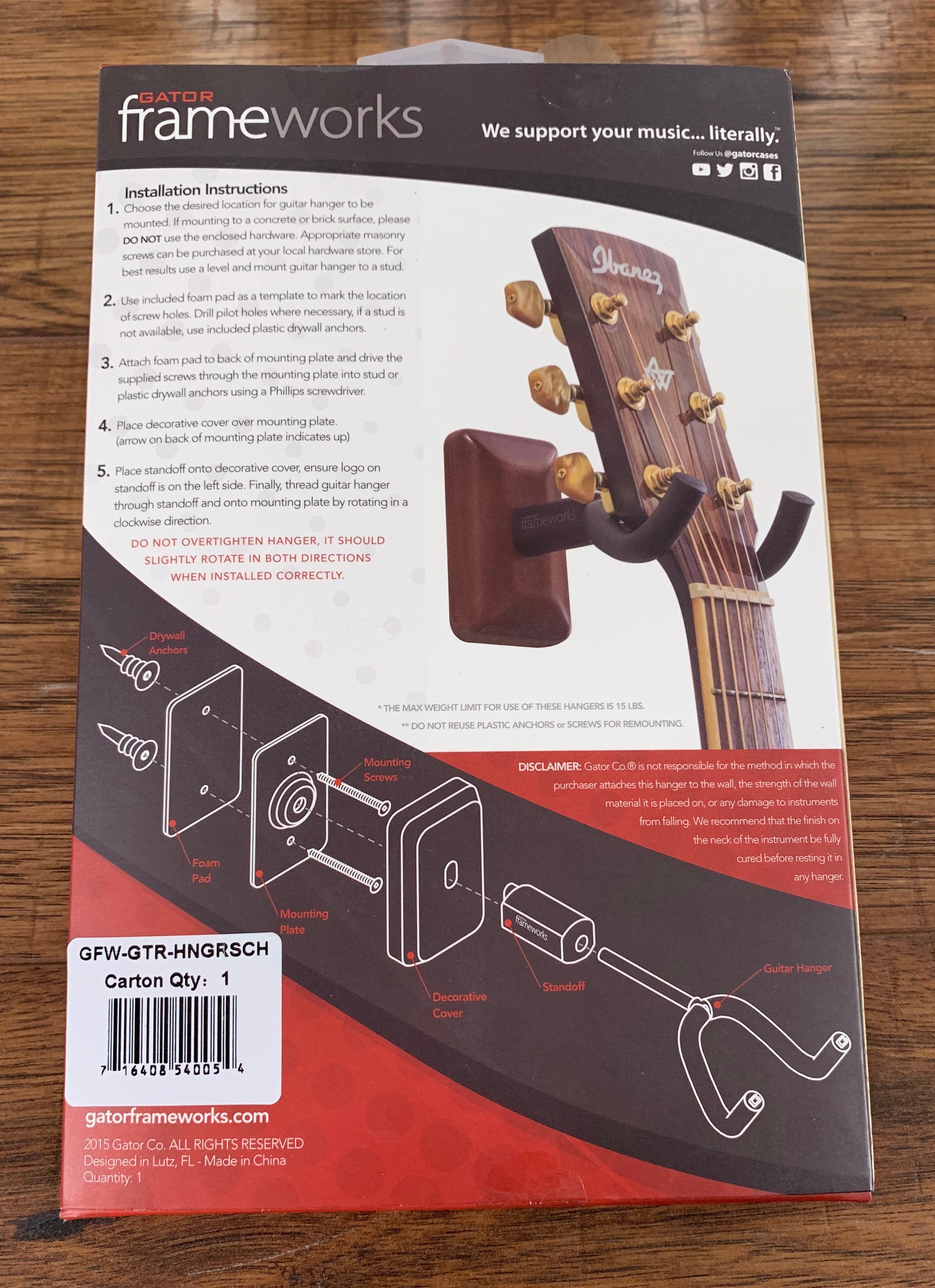 Gator frameworks deals guitar hanger