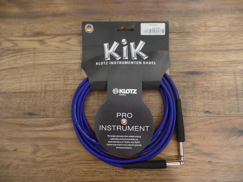 Klotz KLO-KIK3-0PP KIK Instrument Cable Str/Str 10 ft Blue