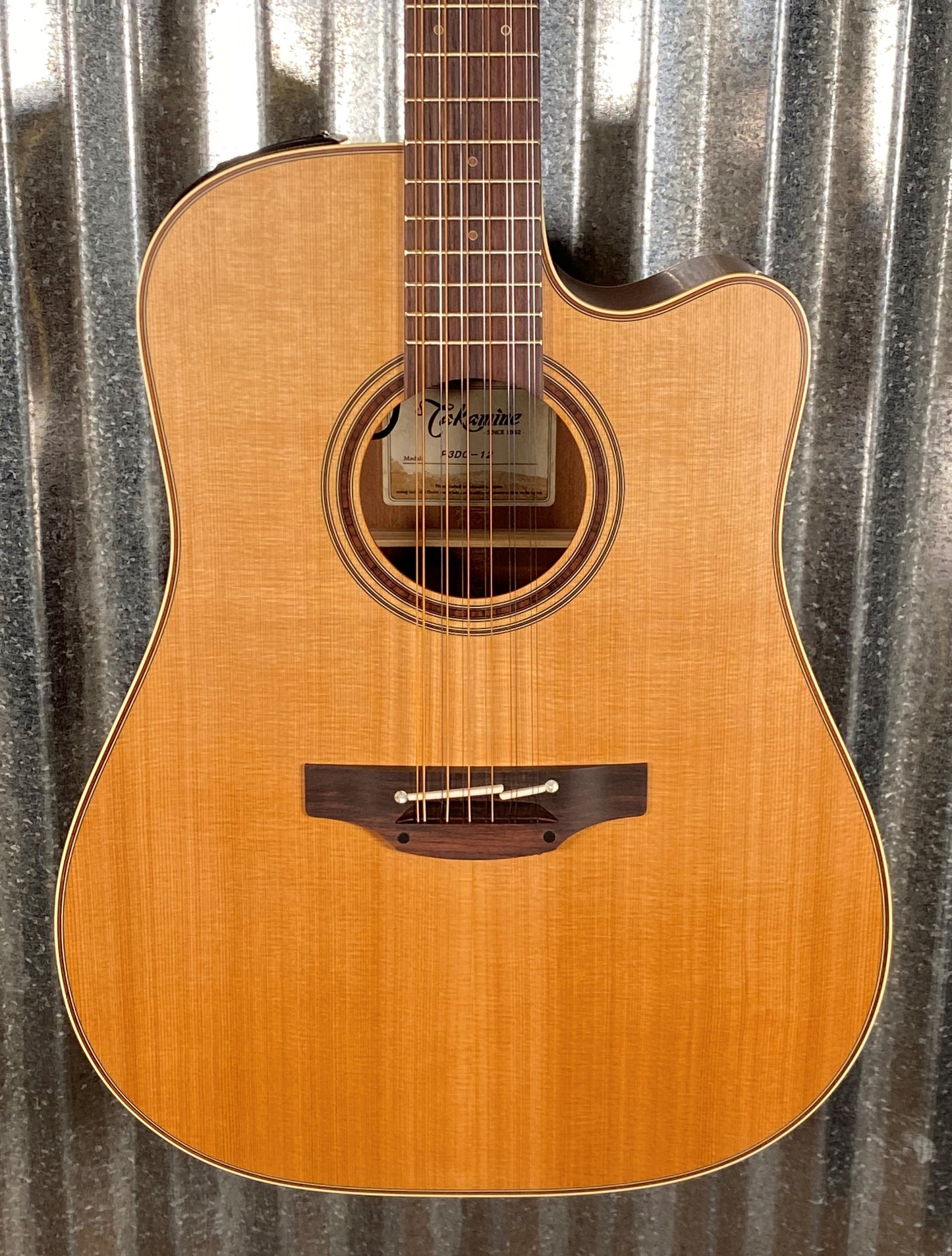 Takamine P3DC-12 12 String Acoustic Electric Guitar Natural & Case Blem #0342