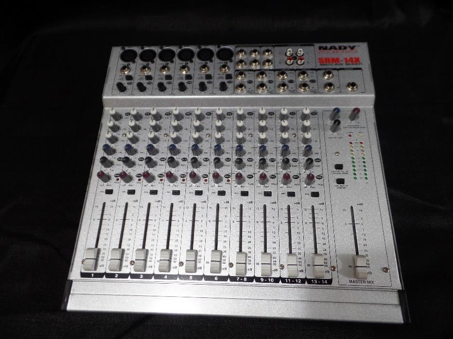 Nady SRM-14X 14 Channel Stereo Mic Line Live Studio Mixer & Power Supply