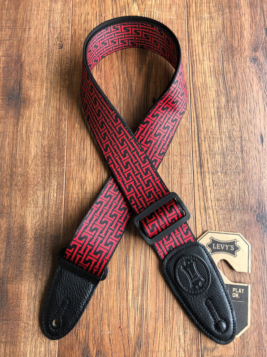 Levy's MPLL-006 2" Adjustable Poly Sublimation Guitar & Bass Strap Red
