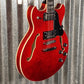 Westcreek 333 Semi Hollow Body 335 Transparent Red Guitar #0243 Used