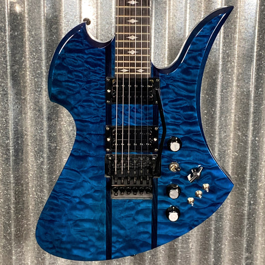 BC Rich Mockingbird ST Korea Trans Blue Quilt Flame Maple Guitar #0041 Used