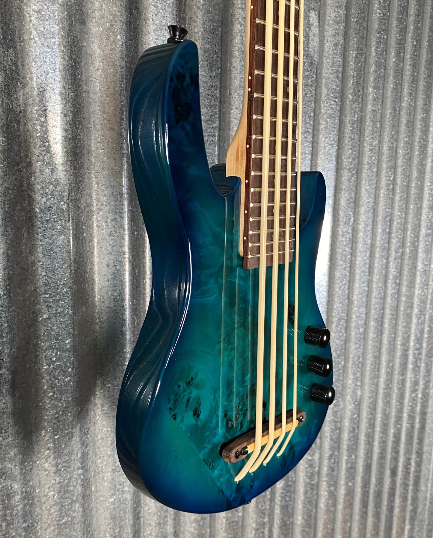 Smiger EUB-02B Burl Top Aquaburst Electric Ukulele Bass #0001