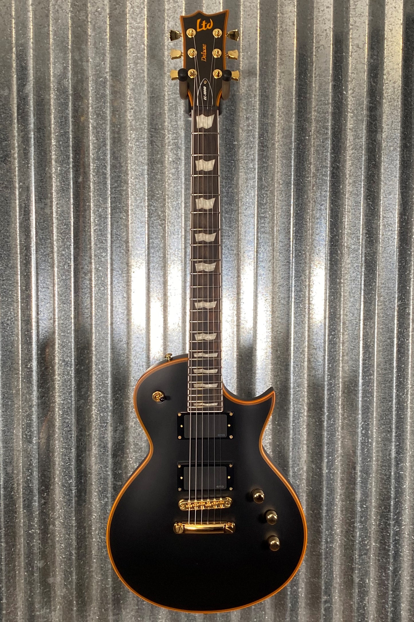 ESP LTD EC-1000 Eclipse EMG Vintage Black Guitar & Bag LEC1000VB #1525 Used