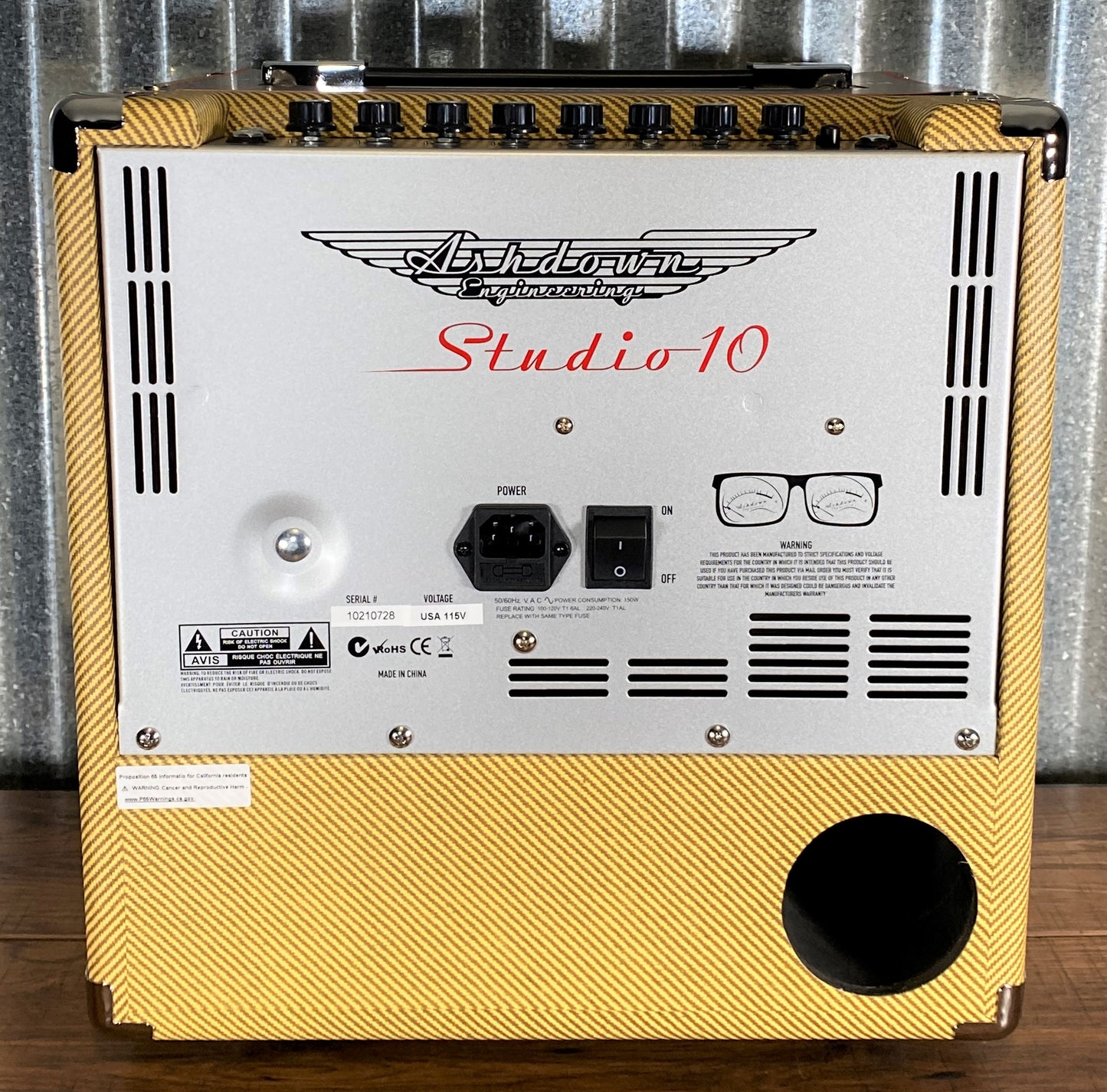 Ashdown TW-STUDIO10 25th Anniversary Studio 10 1x10" 60 watt Tweed Bass Combo Amplifier