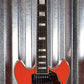 D'Angelico Premier Mini DC Cut Semi Hollow Stop Bar Fiesta Red Guitar & Bag #0182