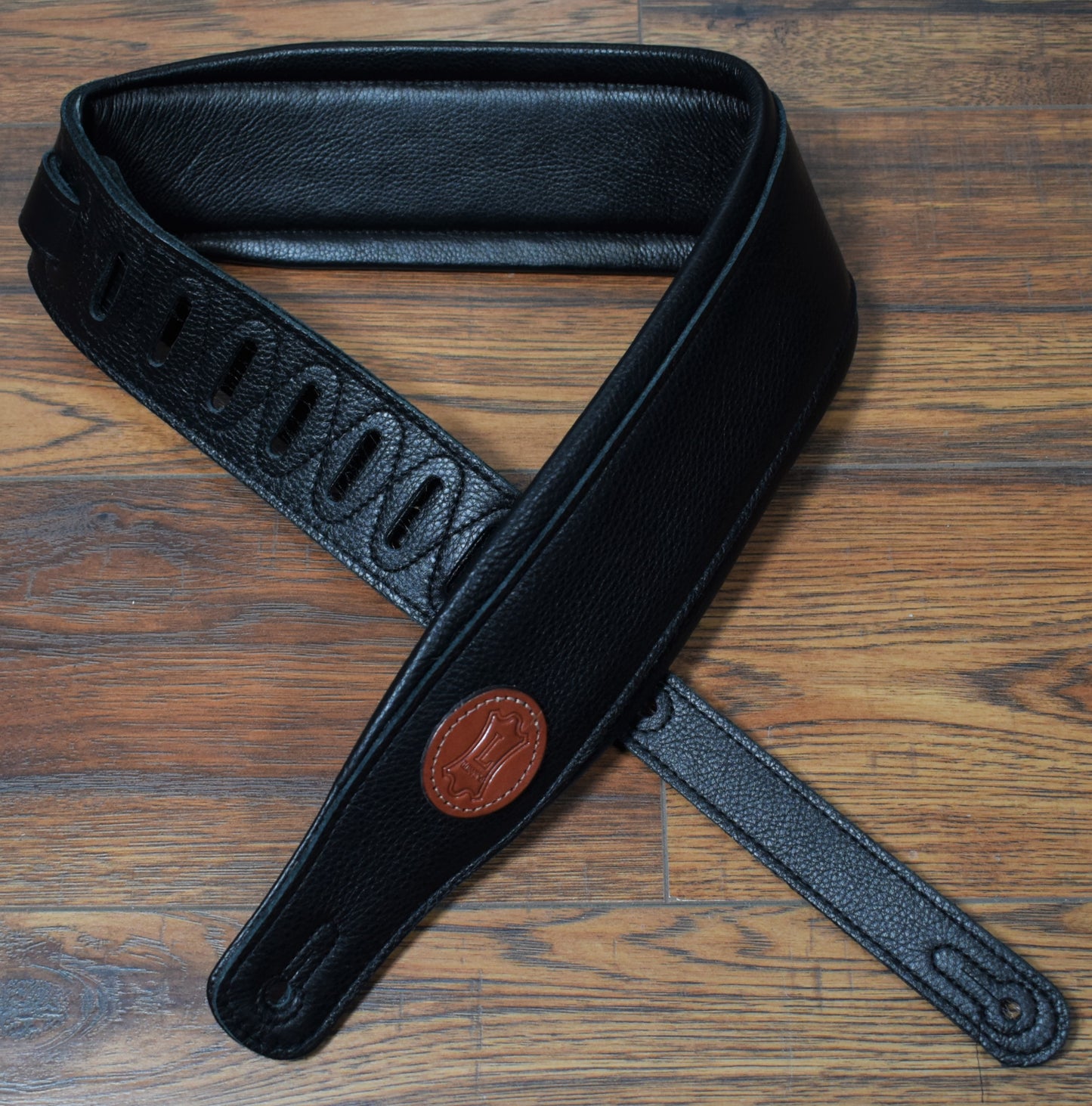 Levy's MSS2-BLK 3" Adjustable Padded Garment Leather Guitar Bass Strap Black