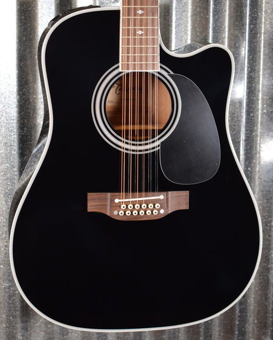 Takamine EF381SC 12 String Black Acoustic Electric Guitar & Case EF381SC #0719 Used
