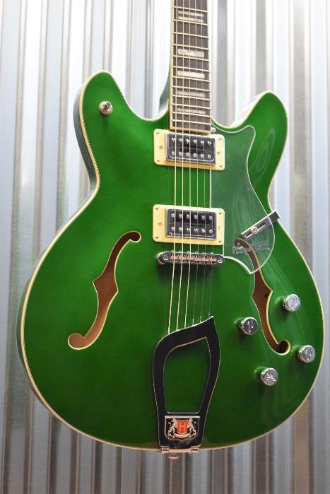 Hagstrom Viking Deluxe Custom VIKDLXCUS Emerald Green Semi Hollow Guitar Blem 13
