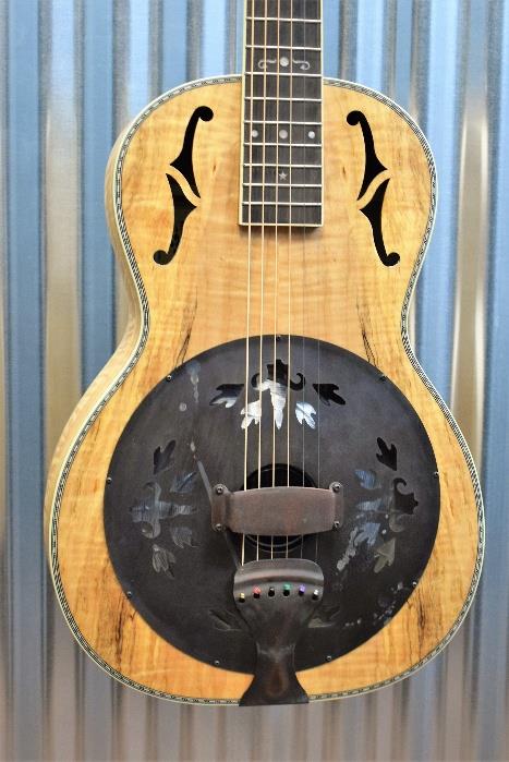 Washburn R360SMK Spalted Maple Parlor Resonator Acoustic Guitar & Case Blem #837