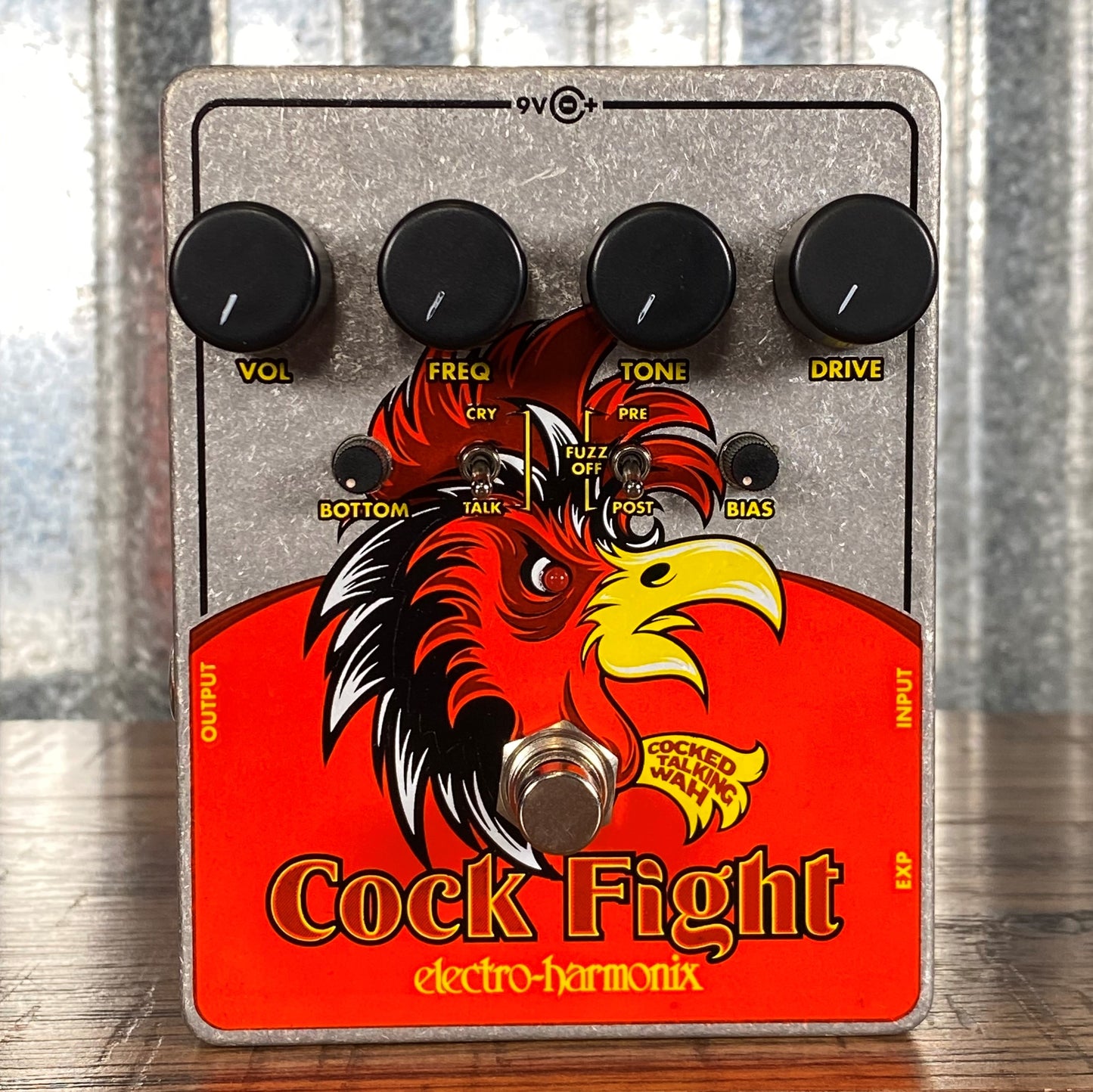 Electro-Harmonix EHX Cock Fight Cocked Talking Wah Pedal With Fuzz & AC Adapter