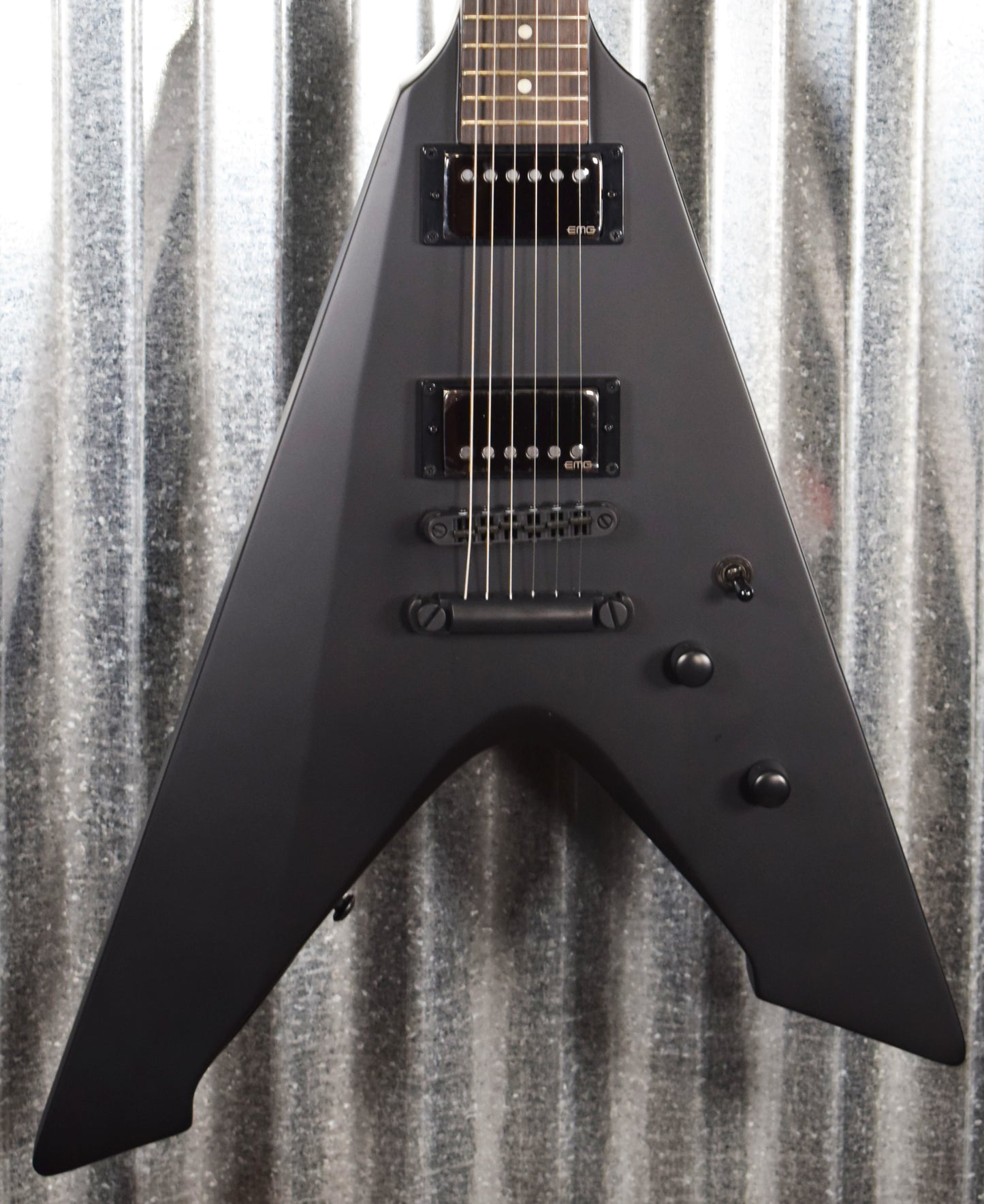 ESP LTD Vulture Black Satin James Hetfield Guitar & Case LVULTUREBLKS #1576 Demo