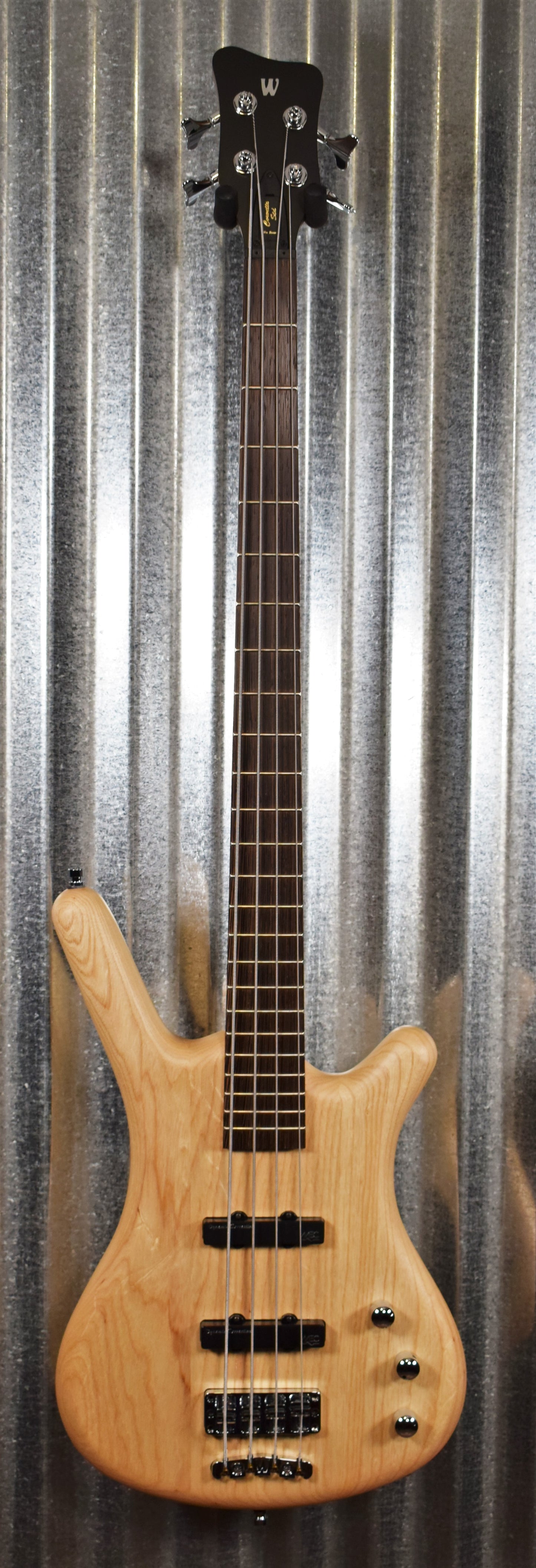 Warwick German Pro Series Corvette Standard Natural Ash 4 String Bass & Bag #7218