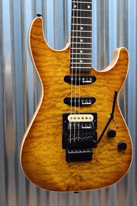 Michael Kelly 1964 Guitar Quilt Top Dark Amber Burst MK64DAB Blemish #2812