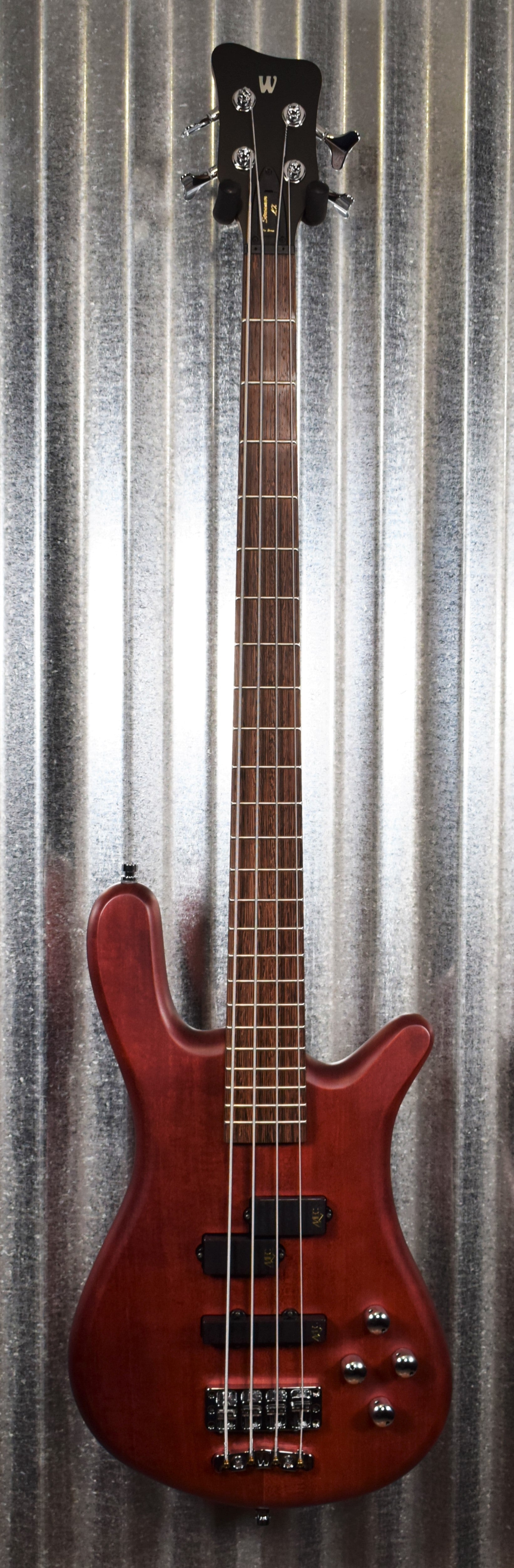 Warwick German Pro Series Streamer LX 4 Burgundy 4 String Bass & Bag #