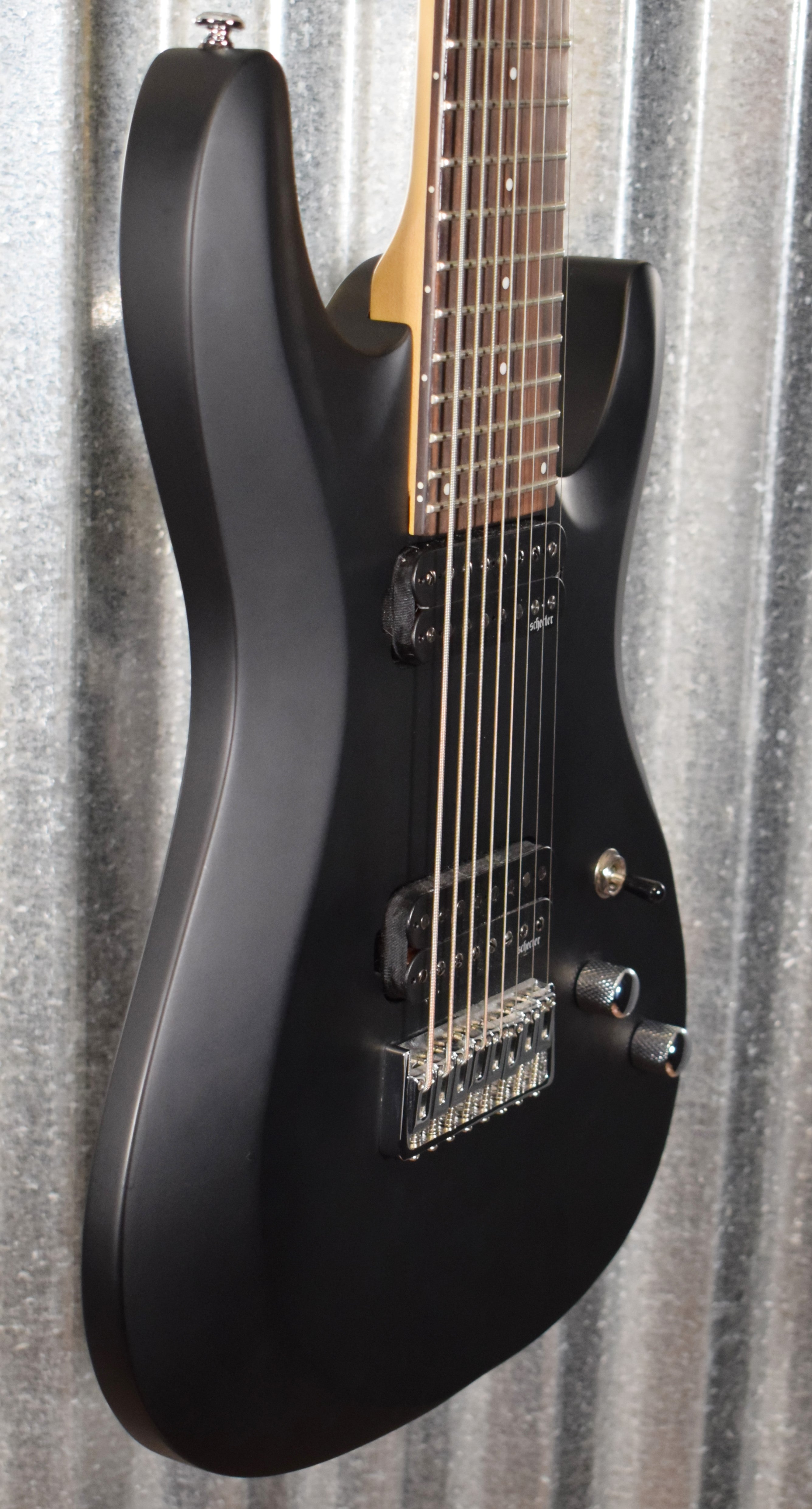 Schecter C-8 Deluxe 8 String Satin Black Guitar #1998 Used