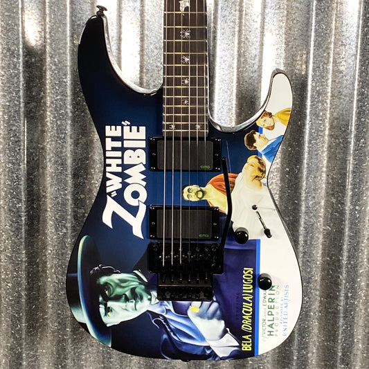 ESP LTD KH-WZ Kirk Hammett White Zombie Graphic EMG Guitar & Case #2450 B Stock
