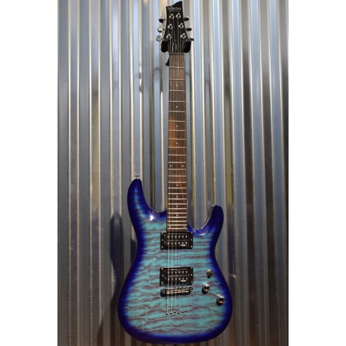 Schecter C-6 Plus Quilt Top Ocean Blue Burst Guitar OBB & Hardshell Case #5659