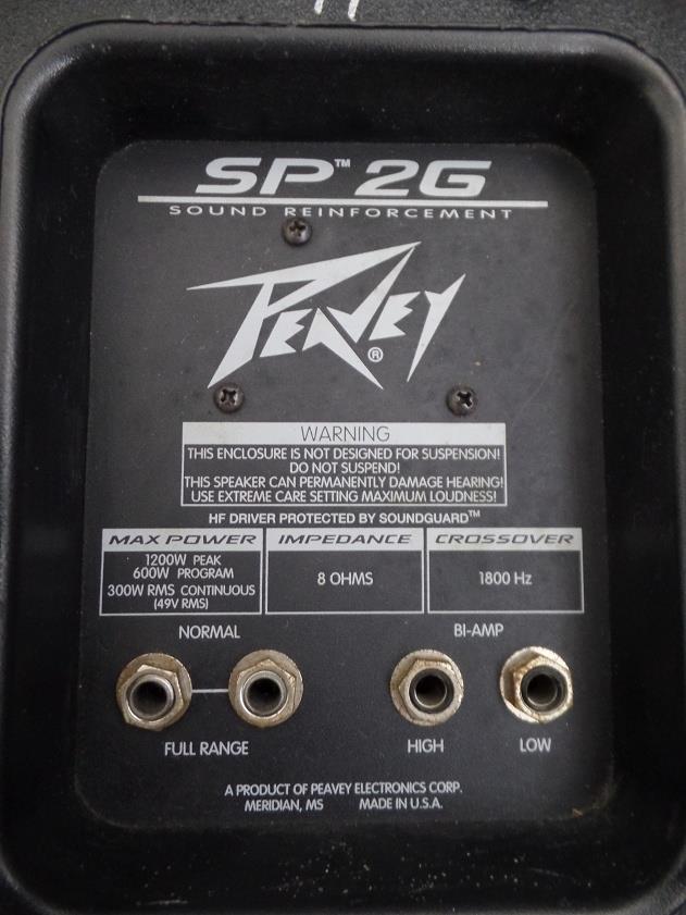 Peavey SP-2G Crossover Jack Plate Biampable 1800HZ with Old Peavey Logo Design