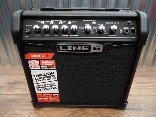 Line 6 Spider IV 15 1x8 15 Watt Combo Electric Guitar Amplifier #1500 *