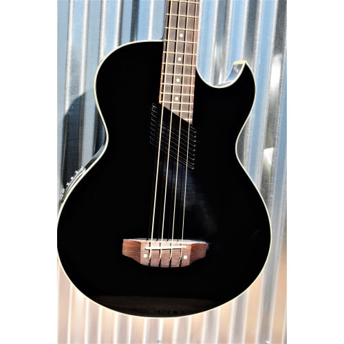 Washburn AB10BK Gloss Black Acoustic Electric Bass & Gig Bag #3462