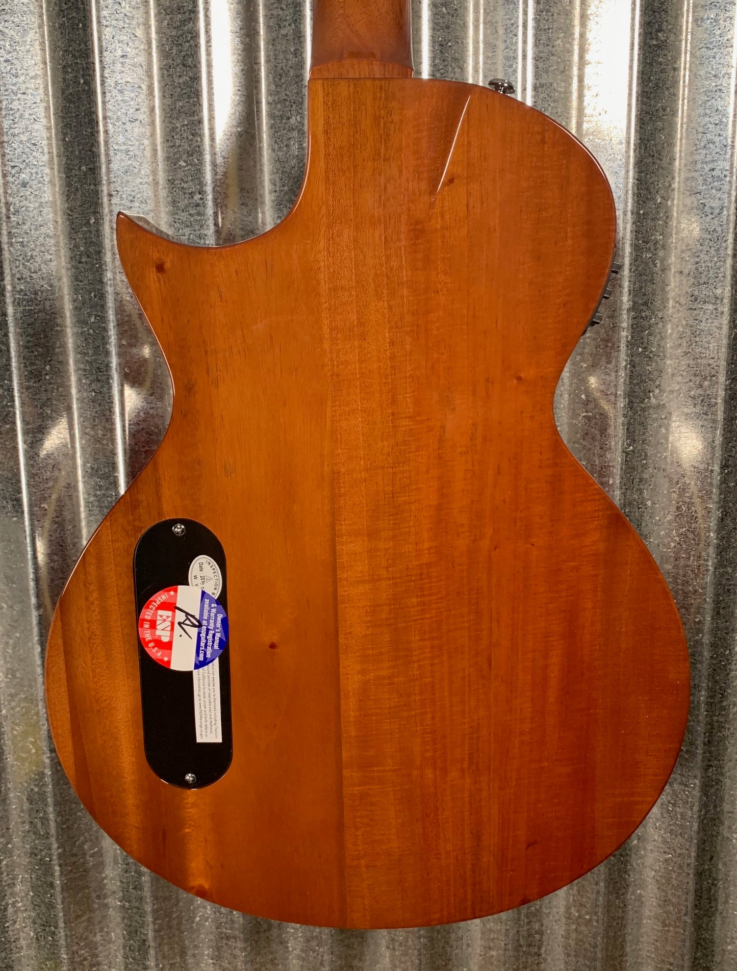 ESP LTD TL-6 Thinline Acoustic Electric Guitar Tiger Eye & Case TL6QMTEB #1075