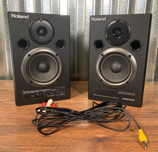 Roland DM-10 Powered Digital Stereo Micro Multi Media Studio Monitors Used