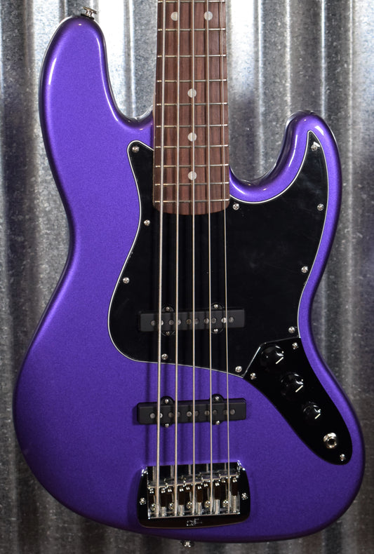 G&L USA JB-5 Royal Purple 5 String Jazz Bass Rosewood Satin Neck & Case #6209