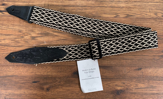 Levy's MSSC80-BLK/WHT 2" Heavy-weight Cotton Guitar Strap Black White