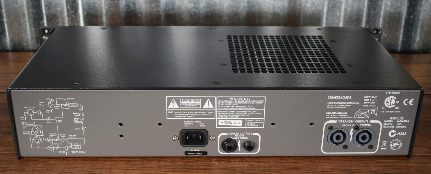 Gallien Krueger 1001RB 700 Watt Bass Amplifier Head Used