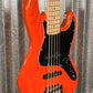 G&L USA JB5 5 String Bass Clear Orange & Case JB-5 Blem #7088