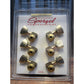 Sperzel USA 3X3TLGLS 3+3 Locking Guitar Tuning Machine Set Satin Gold