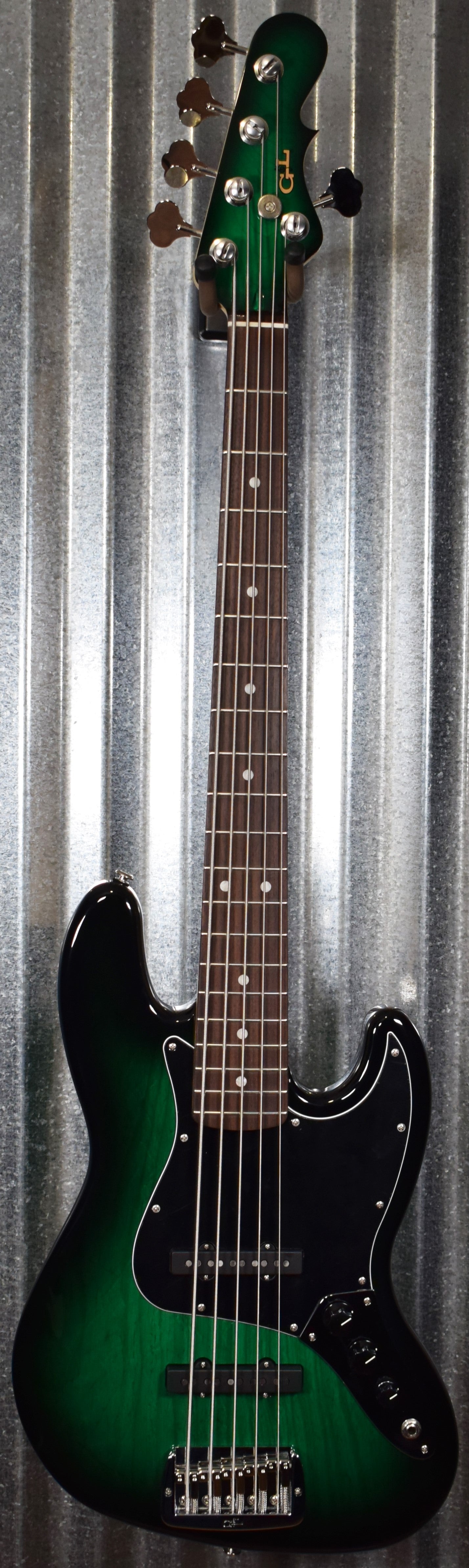 G&L USA JB-5 5 String Jazz Bass Greenburst & Case JB5 #2084