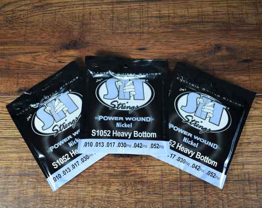 SIT Strings S1052 Heavy Bottom Power Wound Nickel Electric Guitar Strings 3 Pack