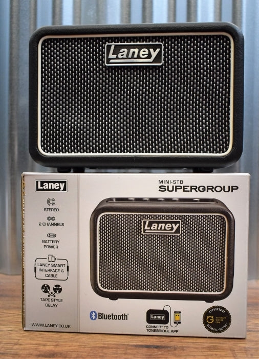 Laney Mini Stereo Bluetooth Supergroup Battery Powered Guitar Amplifier MINI-STB-SUPERG