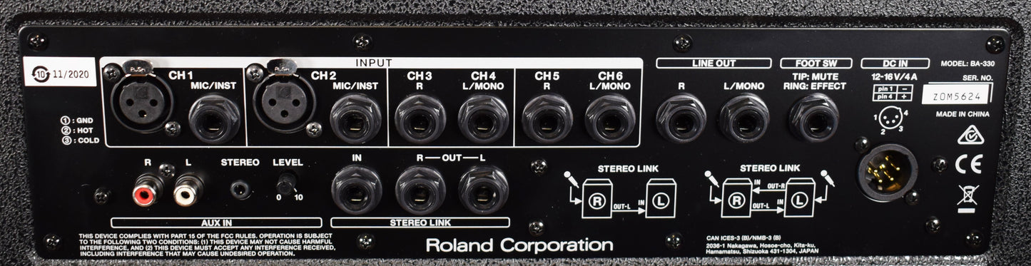 Roland BA-330 30 Watt Battery Powered Portable Monitor Speaker PA System