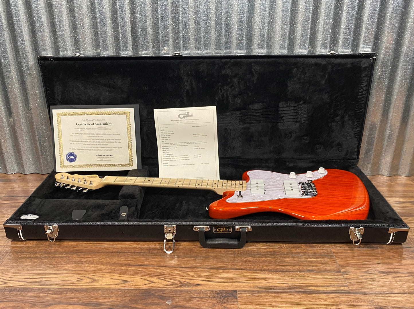 G&L USA Doheny Clear Orange Guitar & Case #6226