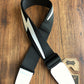 Levy's DM5-BLK 2" Soft-hand Polypropylene Guitar Strap White Leather Lightning Bolt Black