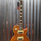 Vintage Guitars Reissued Series V100AFD Amber Flame Carved Top Guitar & Case