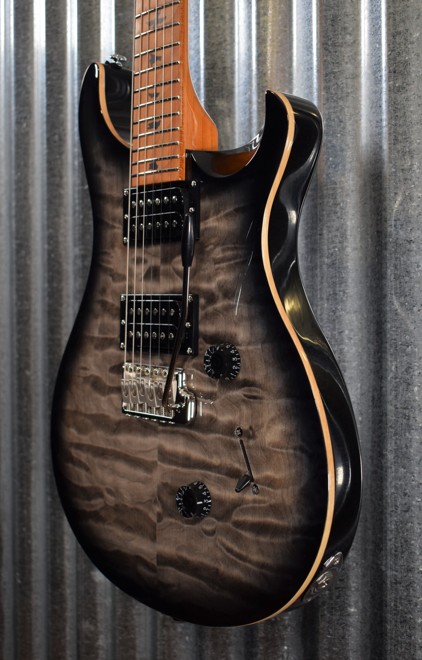 PRS Paul Reed Smith SE Custom 24 Roasted Maple Limited Charcoal Burst Guitar & Bag #9480